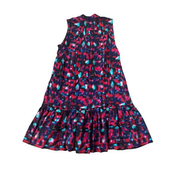 Saloni Silk Printed Ruffle Hem Mini Dress - Picture 2 of 10